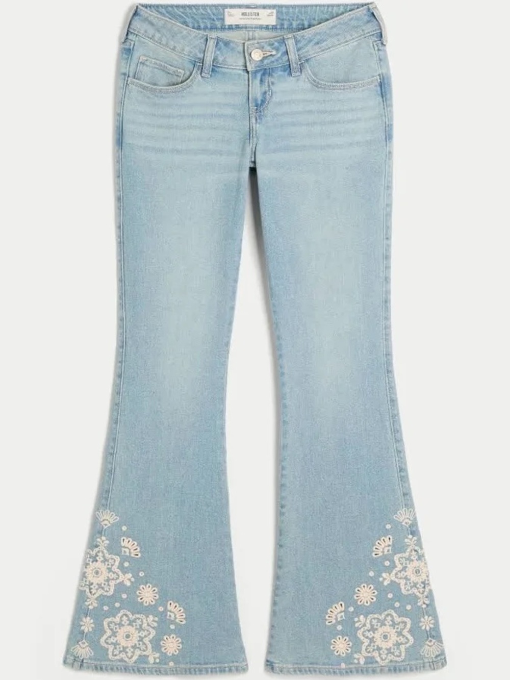 Hollister Ultra Low-Rise Flare Jeans – Embroidered Denim – W27 – NWT
